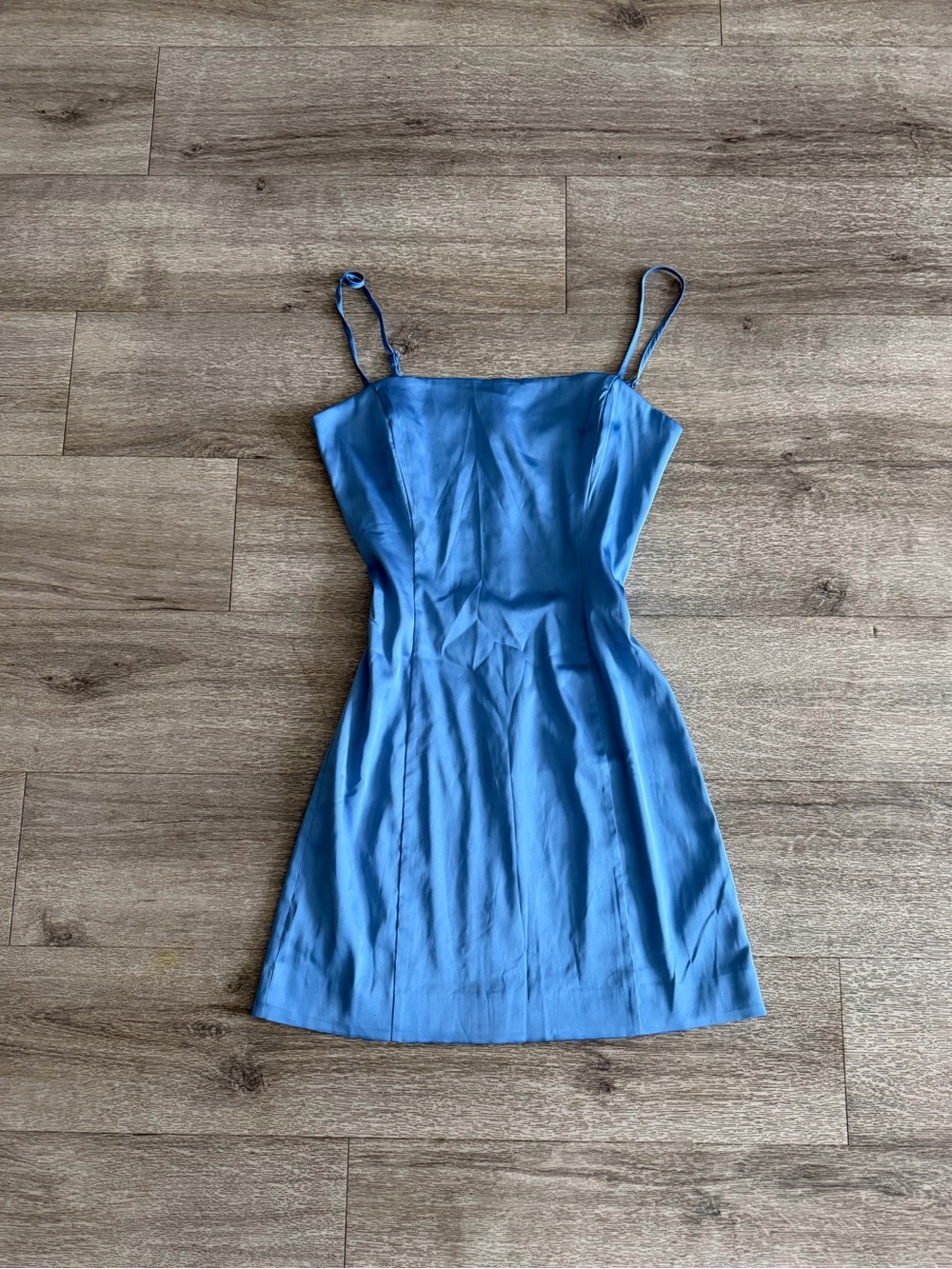 Sunday Best Sky Blue Slip Dress with Spaghetti Straps